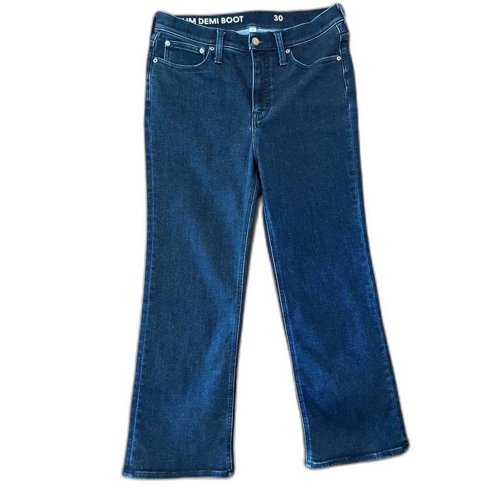 J. Crew Slim Demi Boot Brushed Back Jean Rinse wash. Size 30